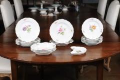  Meissen Porcelain Manufactory Set of 24 Pieces German Meissen Porcelain Dinner Service with Floral Decor - 3426903