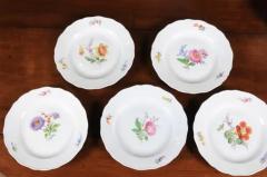  Meissen Porcelain Manufactory Set of 24 Pieces German Meissen Porcelain Dinner Service with Floral Decor - 3427013