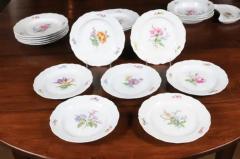  Meissen Porcelain Manufactory Set of 24 Pieces German Meissen Porcelain Dinner Service with Floral Decor - 3427018