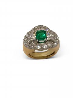  Mellerio dits Meller Mellerio Art Deco Fine Emerald and Diamond Ring - 2656005
