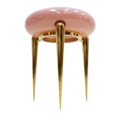  Memphis Group In The Style Memphis Pair Of Pink Lacquered And Brass Coffee Tables Germany - 869078