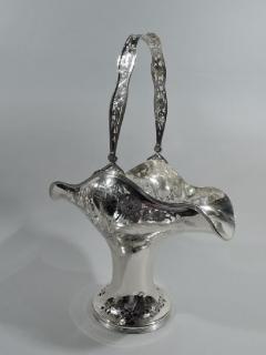  Meriden Britannia Company Large Antique American Edwardian Art Nouveau Sterling Silver Basket - 3750504