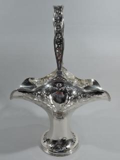  Meriden Britannia Company Large Antique American Edwardian Art Nouveau Sterling Silver Basket - 3750506