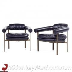  Metropolitan Furniture Metropolitan Mid Century Bronze Lounge Chairs Pair - 3408414