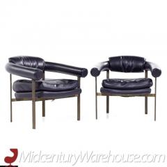  Metropolitan Furniture Metropolitan Mid Century Bronze Lounge Chairs Pair - 3408415