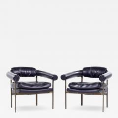 Metropolitan Furniture Metropolitan Mid Century Bronze Lounge Chairs Pair - 3409418