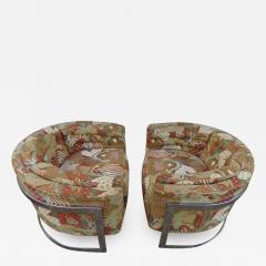  Metropolitan Furniture Pair of Metropolitan Barrel Back Lounge Chairs Mid Century Modern - 1618248