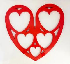  Michael Gitter Interlocking Hearts Powder coated Aluminum Lace Sculpture by Michael Gitter - 3611860