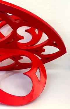  Michael Gitter Interlocking Hearts Powder coated Aluminum Lace Sculpture by Michael Gitter - 3611940