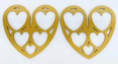  Michael Gitter Lace Powder Coated Aluminum Interlocking Hearts Sculpture by Michael Gitter - 3604689