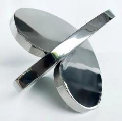  Michael Gitter Michael Gitter Interlocking Hearts Sculpture Solid Thick Stainless Steel - 3599450