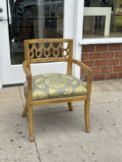  Michael S Smith Regency Style Michael Smith Treviso Armchair W Green Gold Fortuny - 3870472