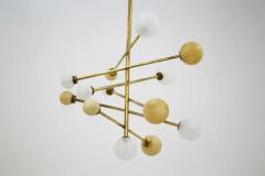  Midcentury Italian school Italian Ceiling Chandelier in Glass and Brass Contemporary - 3703963