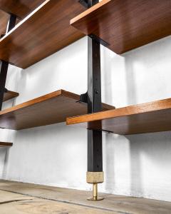  Midcentury Italian school Italian Production Wall Bookcase with adjustable shelves 60s - 3693472
