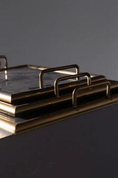  Midcentury Italian school Set of three vintage Italian brass tray - 3703881