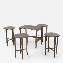  Midcentury Italian school Vintage Nesting Coffee Table With Removable Octagonal Stools - 3681889