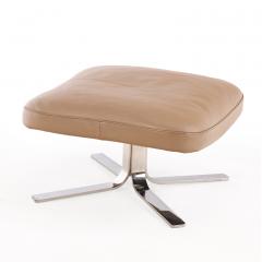  Minotti Minotti Blake Soft Chair and Ottoman Leather with Chrome Base - 4331338