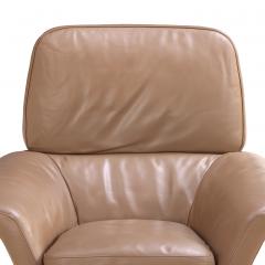  Minotti Minotti Blake Soft Chair and Ottoman Leather with Chrome Base - 4331339