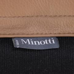  Minotti Minotti Blake Soft Chair and Ottoman Leather with Chrome Base - 4331340
