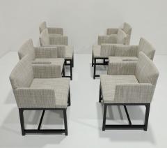  Minotti Minotti Dining Chairs Set of 8 in Neutral Woven Upholstery - 3733178