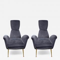  Minotti Pair Of Italian Modern Sculptural Lounge Chairs - 4305830