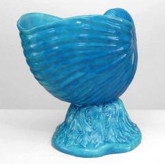  Minton English Victorian Blue Majolica Nautilus Shell Pot - 4201043