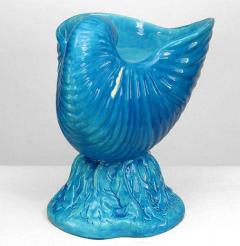  Minton English Victorian Blue Majolica Nautilus Shell Pot - 4201045
