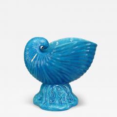  Minton English Victorian Blue Majolica Nautilus Shell Pot - 4263259