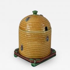  Minton Minton Majolica Beehive Honey Pot and Cover - 1766352