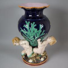  Minton Minton Majolica Vase Supported By Three Merboys - 1755104