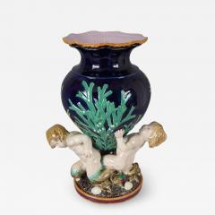  Minton Minton Majolica Vase Supported By Three Merboys - 1757044