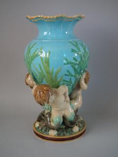  Minton Minton Majolica Vase Supported by Three Merboys - 1740939
