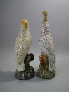  Minton Pair of Edwardian Mintons Majolica Parrots or Cockatoos - 1992002