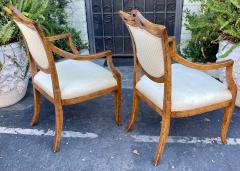  Minton Spidell Directoire Style Minton Spidell Burl Walnut Shield Back Arm Chairs a Pair - 2199744