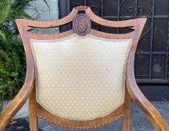  Minton Spidell Directoire Style Minton Spidell Burl Walnut Shield Back Arm Chairs a Pair - 2199752