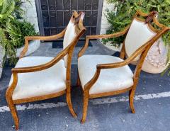  Minton Spidell Directoire Style Minton Spidell Burl Walnut Shield Back Arm Chairs a Pair - 2199755