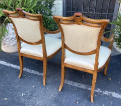  Minton Spidell Directoire Style Minton Spidell Burl Walnut Shield Back Arm Chairs a Pair - 2199762