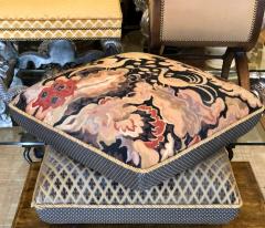  Minton Spidell Minton Spidell Double Pillow Form Needlepoint Footstool Ottoman on Casters - 1859330