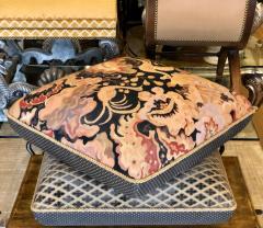  Minton Spidell Minton Spidell Double Pillow Form Needlepoint Footstool Ottoman on Casters - 1859336