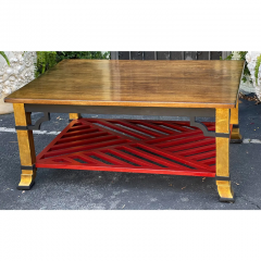  Minton Spidell Minton Spidell Parcel Gilt and Ebonized Rouge Grille Coffee Table - 2829836