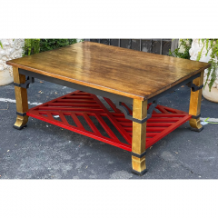  Minton Spidell Minton Spidell Parcel Gilt and Ebonized Rouge Grille Coffee Table - 2829843