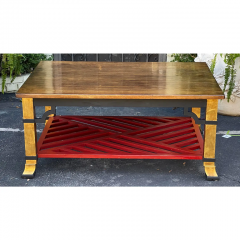  Minton Spidell Minton Spidell Parcel Gilt and Ebonized Rouge Grille Coffee Table - 2829900