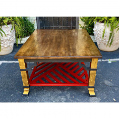  Minton Spidell Minton Spidell Parcel Gilt and Ebonized Rouge Grille Coffee Table - 2829906