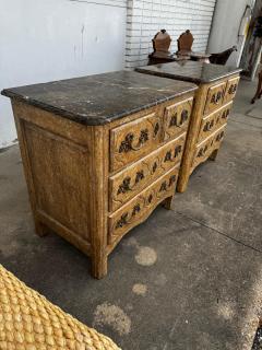  Minton Spidell Pair of Minton Spidell 3 Drawer Marble Top Antiqued Commodes - 4489092