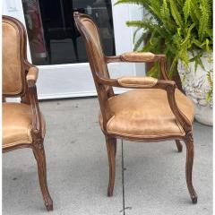  Minton Spidell Pair of Minton Spidell French Provincial Mahogany Leather Arm Chairs - 3605150