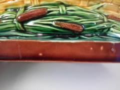  Minton Victorian Minton Majolica Bullrush Cattail Dish - 1959527