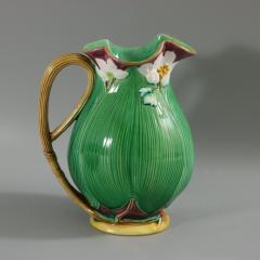  Minton Victorian Minton Majolica Lily Pad and Flower Jug Pitcher - 3367392
