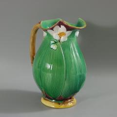  Minton Victorian Minton Majolica Lily Pad and Flower Jug Pitcher - 3367393