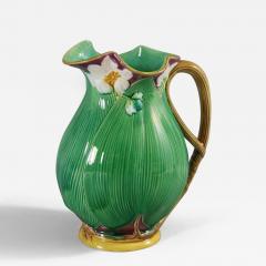  Minton Victorian Minton Majolica Lily Pad and Flower Jug Pitcher - 3372293