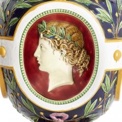  Minton Victorian antique majolica jardini re of the four seasons by Minton - 2073854